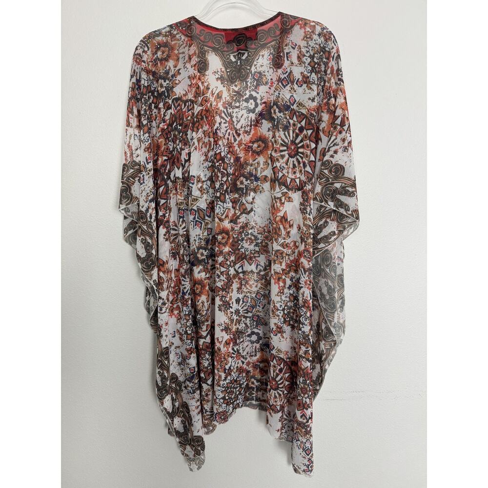 Satin Crystal Kimono Kaftan OS Camilla Rhinestone Resort Swim Colleen Lopez - Picture 9 of 16